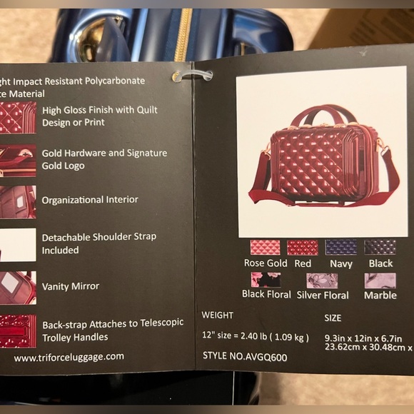 Elegant Navy Travel Bag - Picture 4 of 6